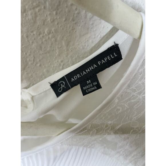 Adrianna Papell White Long Sleeve Tunic Flowy Shirt Womens size medium - Picture 4 of 5